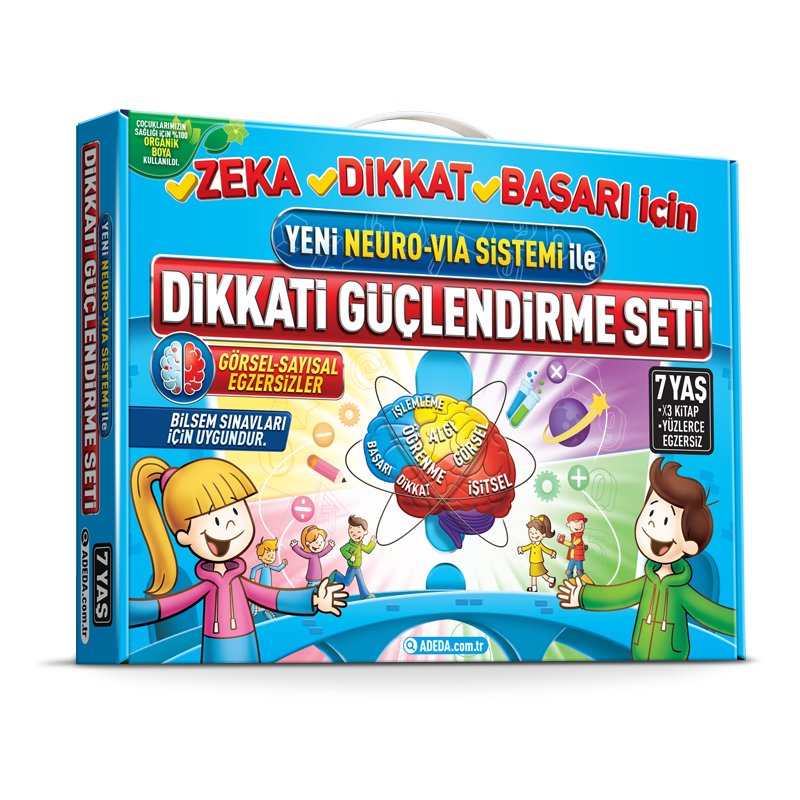 Dikkati Güçlendirme Seti 7 Yaş 1. Sınıf Yeni Neuro Via Sistemi İle (3 Kitap Takım)